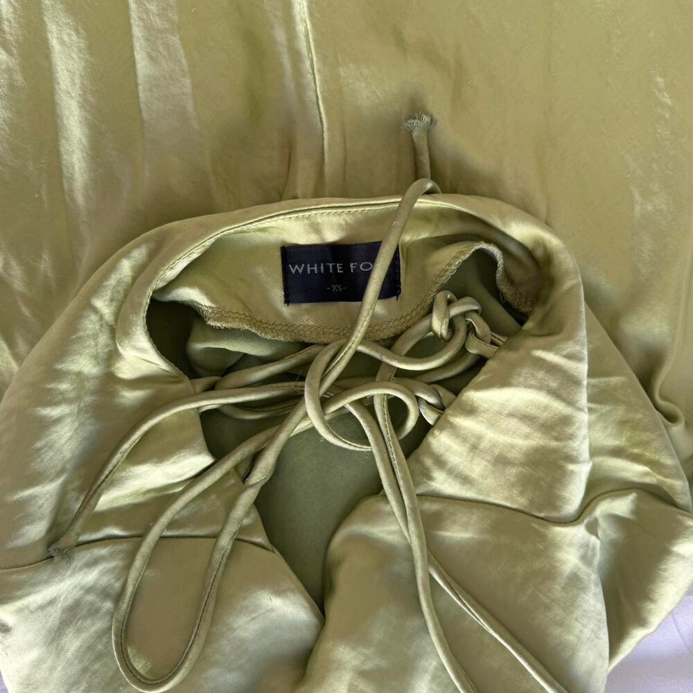 White Fox Green Satin Mini Dress - Picture 3 of 5